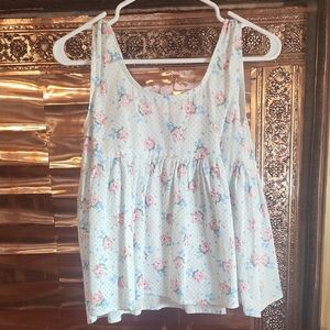 Farewell Franced Floral Print Tank Top